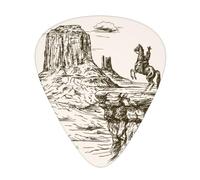 Púas de guitarra de vaquero del desierto del oeste americano, 12 unidades, el mejor regalo musical, incluye 0,46 mm, 0,71 mm y 0,96 mm.