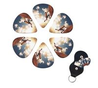 Púas de guitarra deportiva de escalada en roca, paquete de 6 púas de celuloide de diferentes grosores con soporte para púas de guitarra, púa de guitarra personalizada para guitarra acústica, guitarra