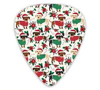 Púas de guitarra Doxie Christmas Cute Dachshunds Premium Púas de guitarra 12 piezas Púas de ukelele que incluyen 0,46 mm 0,71 mm 0,96 mm
