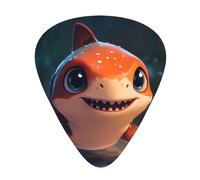 Púas de guitarra duraderas de tiburón pequeño: tres grosores de fino, medio y grueso están disponibles, adecuadas para guitarra, bajo, guitarra eléctrica y ukelele