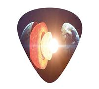 Púas de guitarra Earth Core, paquete de 12 púas universales de guitarra ABS, estructura del núcleo de la tierra, división tectónica geomagnética de magma ardiente, para guitarra acústica y eléctrica,