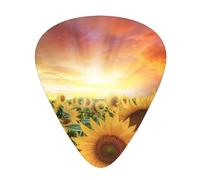 Púas de guitarra eléctrica con diseño de girasoles, puesta de sol, paisaje, alta calidad, para bajo y guitarra para una experiencia musical sin igual