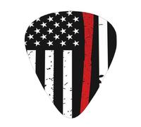 Púas de guitarra eléctrica de bajo con bandera de Estados Unidos Red Line Firefighter para una experiencia musical sin igual