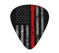 Púas de guitarra eléctrica de bajo con bandera de línea roja de bombero, púas de guitarra para una experiencia musical sin igual