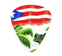 Púas de guitarra eléctrica de bajo con diseño de palmeras de rana y bandera de Puerto Rico, púas de guitarra para una experiencia musical inigualable