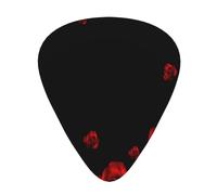 Púas de guitarra eléctrica de bajo con fondo negro y rosa roja, púas de guitarra para una experiencia musical sin igual