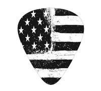 Púas de guitarra eléctrica de bajo premium con bandera estadounidense en blanco y negro, púas de guitarra para una experiencia musical sin igual