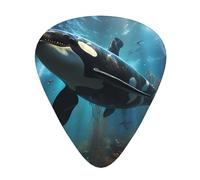 Púas de guitarra enormes ballenas asesinas, finas, medianas, pesadas, 12 piezas, adecuadas para guitarra, bajo, guitarra eléctrica, ukelele, púas de guitarra resistentes al desgaste,