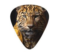 Púas de guitarra estampadas de leopardo en una chaqueta de cuero para guitarristas acústicos, eléctricos y de banda, 12 piezas en 3 grosores diferentes