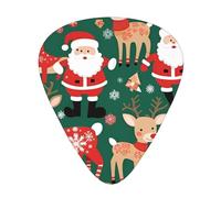 Púas de guitarra estampadas de Papá Noel y ciervo de Navidad para guitarristas acústicos, eléctricos y de banda, 12 piezas en 3 grosores diferentes