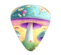 Púas de guitarra estampadas Fantasy Mushroom para guitarristas acústicos, eléctricos y de banda, 12 piezas en 3 grosores diferentes