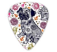 Púas de guitarra Estilo Vintage Flash Bulldog Pug Dog Púas de guitarra 12 piezas Púas de ukelele que incluyen 0,46 mm 0,71 mm 0,96 mm