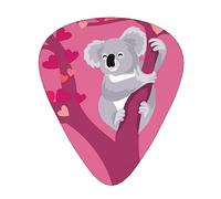 Púas de guitarra, figura de Koala rosa, lindo día de San Valentín impreso para guitarra acústica, guitarra eléctrica, bajo, ukelele de tres tamaños (paquete de 12)