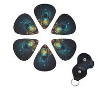 Púas de guitarra Fireflies and Lantern - Paquete de 6 púas de celuloide de diferentes grosores con soporte para púas de guitarra, púas de guitarra personalizadas para guitarra acústica, guitarra
