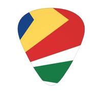 Púas de guitarra Flag of Seychelles en tamaños finos, medianos y gruesos, juego de 12 piezas, adecuadas para guitarra eléctrica y varios instrumentos