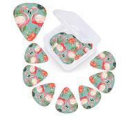 Púas de guitarra Flamingo Love Flowers, paquete de 12, con estuche organizador, 3 grosores diferentes, incluye púas finas, medianas y pesadas.