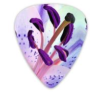 Púas de guitarra Flor de pétalos púrpura y rosa 12 piezas Púas de ukelele que incluyen 0,46 mm 0,71 mm 0,96 mm