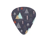Púas de guitarra Forest Lines geométricas de invierno, color negro, para bajo, guitarra acústica, regalo de 12 unidades con caja