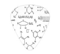 Púas de guitarra, fórmula química dibujada a mano para guitarra acústica, guitarra eléctrica, bajo, ukelele de tres tamaños (paquete de 12)