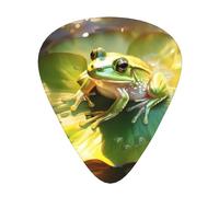 Púas de guitarra Frog on a Lotus Leaf en tres grosores diferentes, adecuadas para guitarras eléctricas y guitarristas de banda
