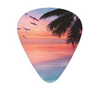Púas de guitarra Gaviota volando sobre cielo colorido Impreso Ukelele Bajo Guitarras acústicas eléctricas Delgadas Medianas Pesadas Paquete de 12 (0,46/0,71/0,96 mm)