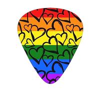 Púas de guitarra Gay Pride Rainbow Pattern impreso paquete de 12 púas de guitarra para bajo acústico eléctrico Ukelele
