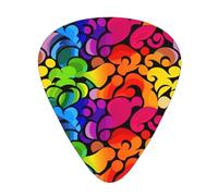 Púas de guitarra Gay Pride Rainbow Pattern Print Paquete de 12 púas de guitarra para bajo acústico eléctrico Ukelele