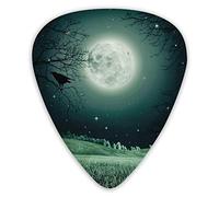 Púas de guitarra Halloween Night 12 piezas de púas de ukelele que incluyen 0,46 mm 0,71 mm 0,96 mm