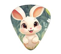 Púas de guitarra Happy Bunny en tres grosores diferentes, adecuadas para guitarras eléctricas y guitarristas de banda