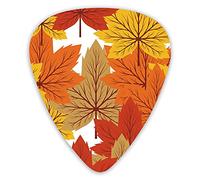 Púas de guitarra Hermosas hojas de arce Impresión en color de otoño Púas premium Sampler 12 paquetes - Variedad de púas de guitarra Púas