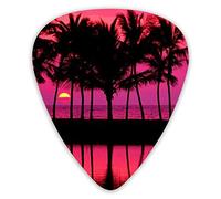 Púas de guitarra Hermosas plantas tropicales al anochecer 12 piezas de púas de ukelele que incluyen 0,46 mm 0,71 mm 0,96 mm