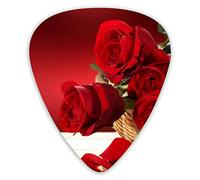 Púas de guitarra Hermosas rosas rojas Púas de ukelele 12 piezas, incluidas 0,46 mm 0,71 mm 0,96 mm