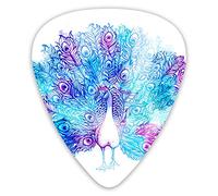 Púas de guitarra Hermoso pájaro pavo real dibujado a mano que consta de muchos detalles Púas de primera calidad Sampler 12 paquetes - Variedad de púas de guitarra Púas
