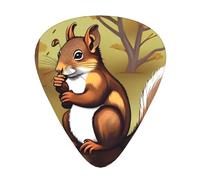 Púas de guitarra impresas con ardilla que come nueces para guitarristas acústicos, eléctricos y de banda, 12 piezas en 3 grosores diferentes