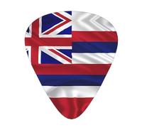 Púas de guitarra impresas con bandera de Hawái para guitarristas acústicos, eléctricos y de banda, 12 piezas en 3 grosores diferentes