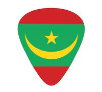 Púas de guitarra impresas con bandera de Mauritania para guitarristas acústicos, eléctricos y de banda, 12 piezas en 3 grosores diferentes