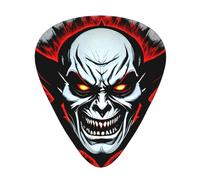 Púas de guitarra impresas con el fantasma malvado rojo y negro, juego de 12 piezas con estilos finos, medianos y gruesos, viene con una caja de almacenamiento