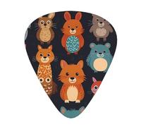 Púas de guitarra impresas con fondos de dibujos animados, juego de 12 piezas con estilos finos, medianos y gruesos, viene con una caja de almacenamiento