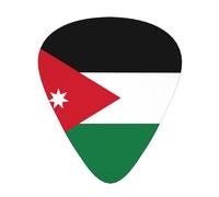 Púas de guitarra impresas con la bandera de Jordania para guitarristas acústicos, eléctricos y de banda, 12 piezas en 3 grosores diferentes