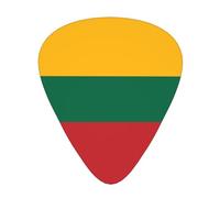 Púas de guitarra impresas con la bandera de Lituania para guitarristas acústicos, eléctricos y de banda, 12 piezas en 3 grosores diferentes