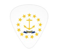 Púas de guitarra impresas con la bandera del estado de Rhode Island para guitarristas acústicos, eléctricos y de banda, 12 piezas en 3 grosores diferentes