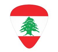 Púas de guitarra impresas con la bandera del Líbano para guitarristas acústicos, eléctricos y de banda, 12 piezas en 3 grosores diferentes