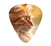 Púas de guitarra impresas de gato con cabeza hacia abajo, juego de 12 piezas con estilos finos, medianos y gruesos, viene con una caja de almacenamiento