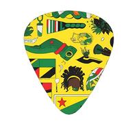 Púas de guitarra impresas de Jamaican Elements para guitarristas acústicos, eléctricos y de banda, 12 piezas en 3 grosores diferentes