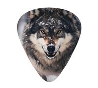 Púas de guitarra impresas de lobos, juego de 12 piezas con estilos finos, medianos y gruesos, viene con una caja de almacenamiento