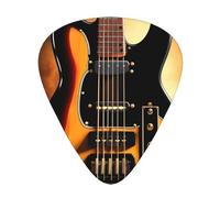 Púas de guitarra instrumental impresas para guitarra, juego de 12 piezas con estilos finos, medianos y gruesos, viene con una caja de almacenamiento