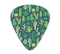 Púas de guitarra Lindo Cactus Ilustración sin costuras Impresión 12 Pack Púas de guitarra para bajo eléctrico acústico Ukelele