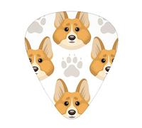 Púas de guitarra, lindo perro cara huellas para guitarra acústica, guitarra eléctrica, bajo, ukelele tres tamaños (paquete de 12)
