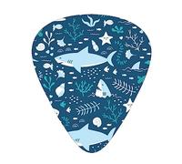 Púas de guitarra Lindo pez azul impreso ukelele bajo guitarras acústicas eléctricas delgadas medianas pesadas paquete de 12 (0,46/0,71/0,96 mm)