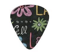 Púas de guitarra Live Love Chalkboard Print 12 Pack Thin Medium Heavy Guitar Plectrums Accesorios de guitarra para bajo, guitarras con caja de almacenamiento